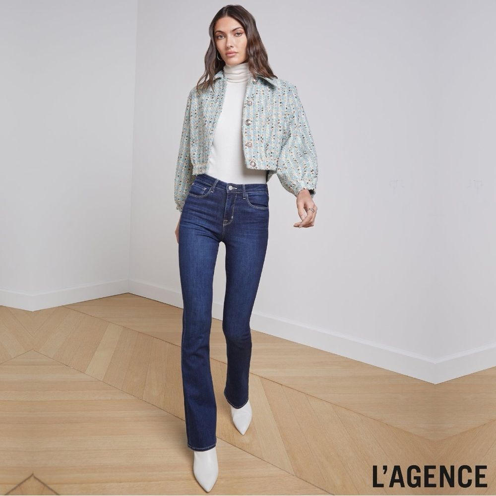 L'AGENCE **NWT** Bridges Cropped Neutral / Sage Multi Tweed Jacket